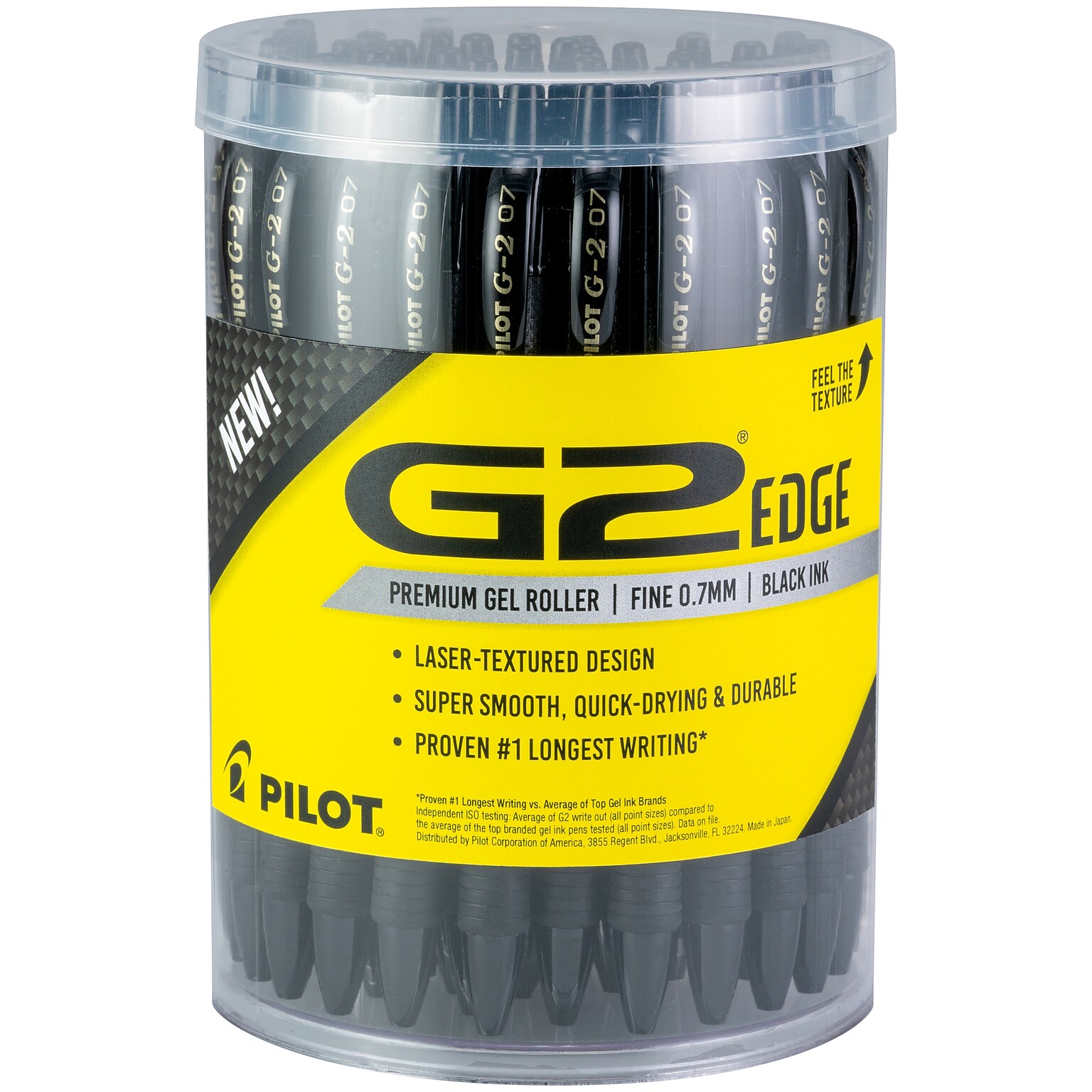 Pilot Pilot G2 Edge Retractable Gel Pen, Fine Point, 0.7mm, Black Ink, 36/Pack (8469)
