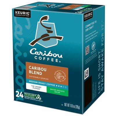 Caribou Coffee Caribou Blend Decaf Coffee Keurig® K-Cup® Pods, Medium Roast, 0.41 oz., 24/Box (6995)
