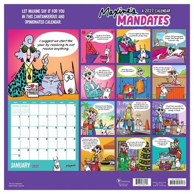 2027 TF Publishing Maxine 12" x 11" Monthly Wall Calendar, Multicolored (27-1110)