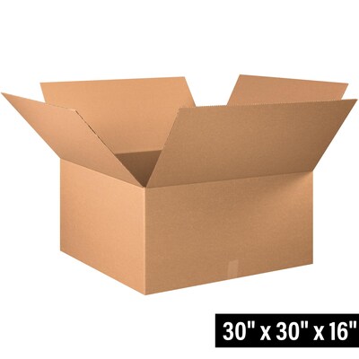 30 x 30 x 16 Shipping Boxes, 32 ECT, Brown, 10/Bundle (303016)
