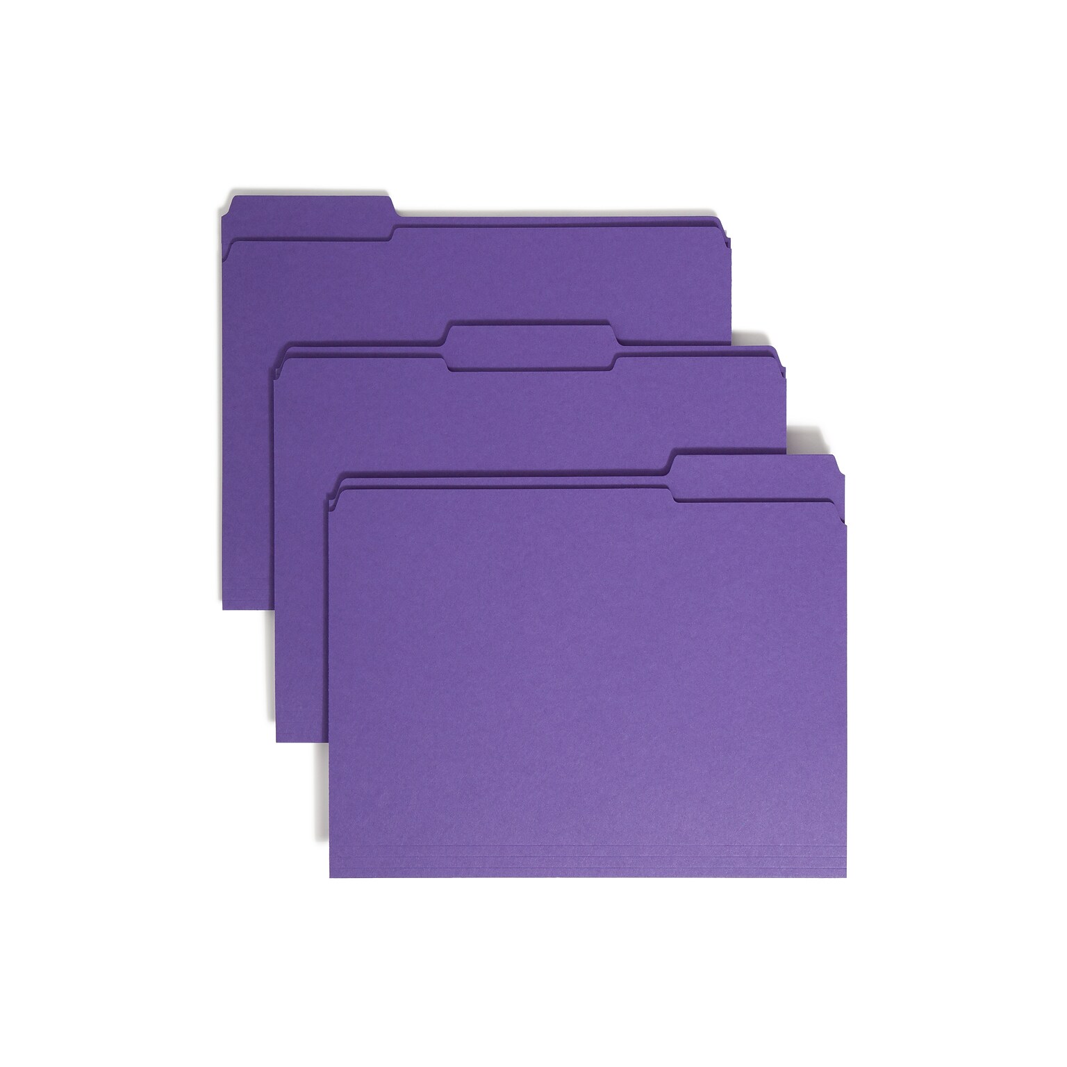 Smead Reinforced File Folder, 3 Tab, Letter Size, Purple, 100/Box (13034)