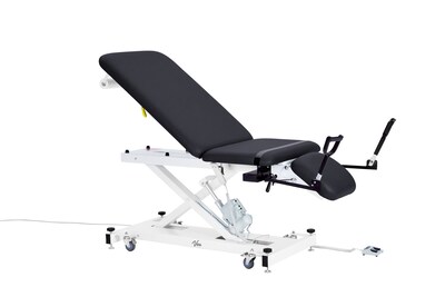 Viva Comfort XRO Electric Height and Back Adjustable Exam Table with Stirrups, 600 lbs Capacity, Black,(ADI903-22-BLK-MK)