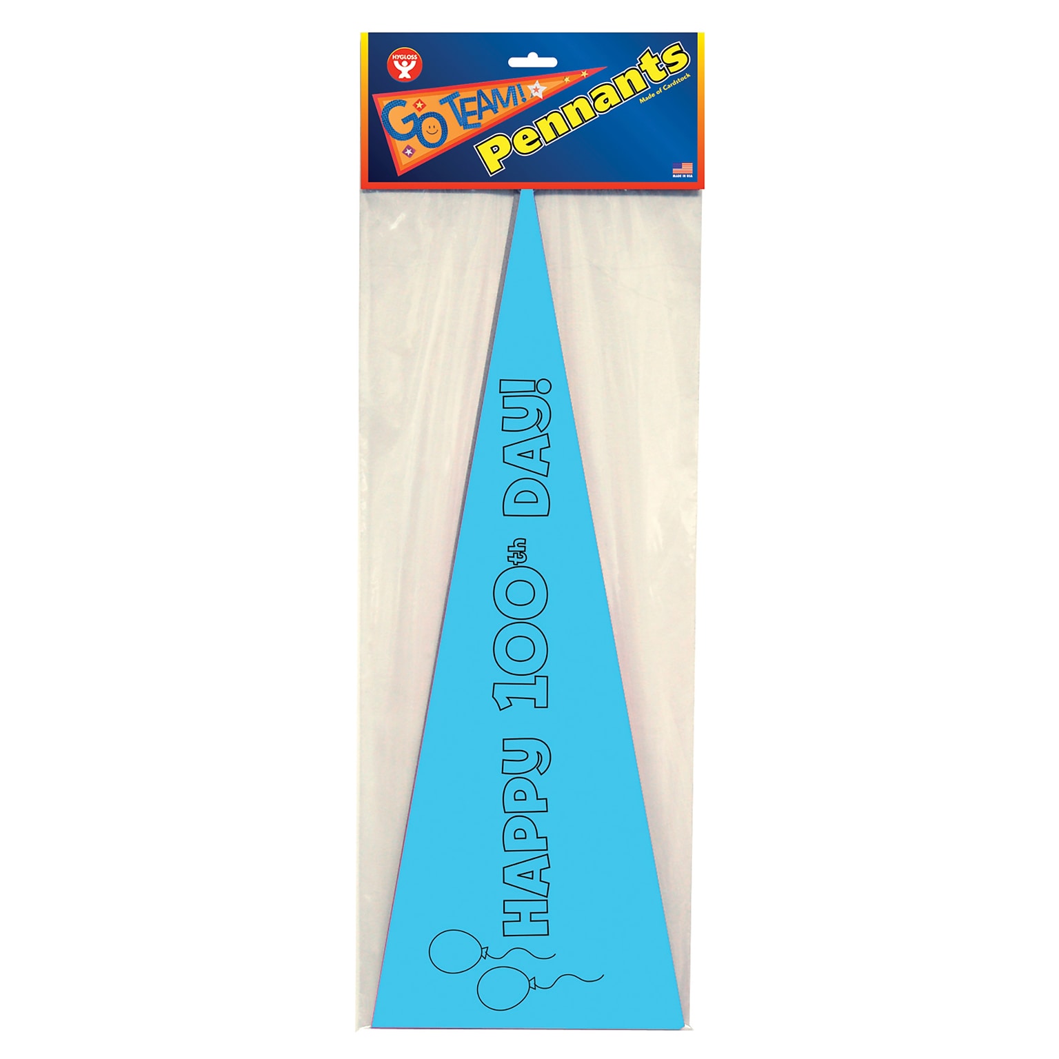 Hygloss Happy 100th Day Paper Pennants, 36/Pack (HYG88136)