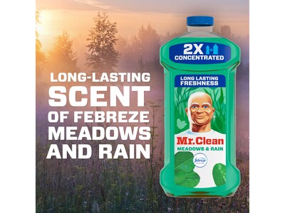 Mr. Clean Multi-Surface Cleaner, Febreze Meadows & Rain Scent, 64 Fl. Oz., 4/Carton (10725)