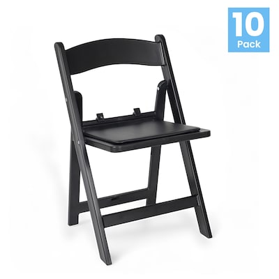 Flash Furniture HERCULES Resin Kids Folding Chairs with Black Padded Seat, 10-Pieces (10LEL1KBK)
