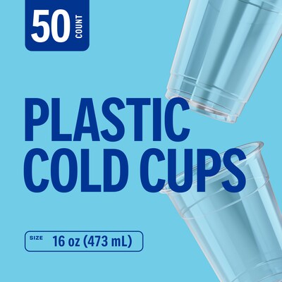 Perk™ Plastic Cold Cup, 16 Oz., Clear, 50/Pack (PK45562)