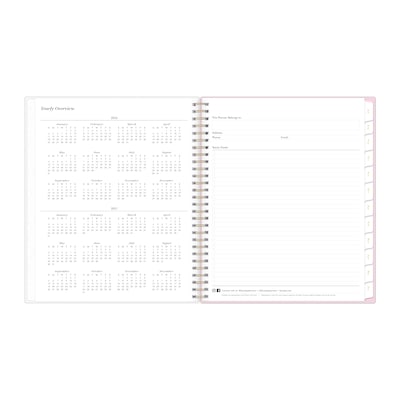 2026-2027 Blue Sky 8" x 10" Academic Year Monthly Planner, Plastic Cover, Wavy Pink (159102)