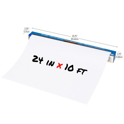 Mind Reader Adhesive Dry-Erase Whiteboard Roll with Dry Erase Markers, 24" x 10' (DWBER-WHT)