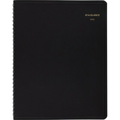 2026 AT-A-GLANCE 8" x 10" Calendar Year/Monthly Planner, Faux Leather Cover Black (70-130-05-26)