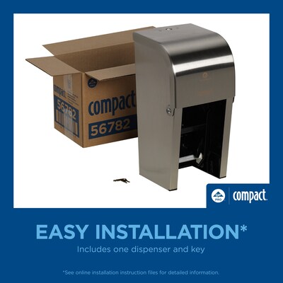 Georgia-Pacific Compact Coreless 2-Roll Toilet Paper Dispenser, Stainless (56782)