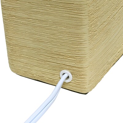 Simple Designs Petite Faux Stone Table Lamp Fabric Shade, Beige with White Shade (LT2072-BGE)