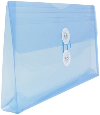 JAM Paper Premium Expanding Wallet with Button & String Closure, Other, Blue, 3/Pack (921B1bux3)