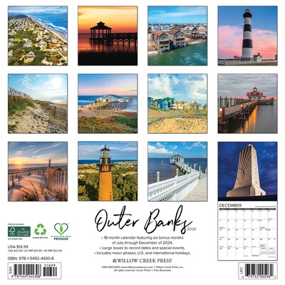 2025 Willow Creek Outer Banks 12 x 12 Monthly Wall Calendar (44308)