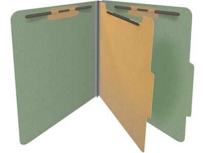 Medical Arts Press Pressboard Classification Folder, 1 Divider, 2" Expansion, Letter Size, Green, 10/Box (DV-T42-14-3AGN)