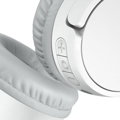 Belkin SoundForm Mini Wireless Noise Canceling On-Ear Headphones, Bluetooth, White (AUD001BTWHV3)