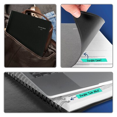 2027 AT-A-GLANCE DayMinder 8" x 11" 4-Person Daily Appointment Book, Faux Leather Cover, Black (G560-00-27)