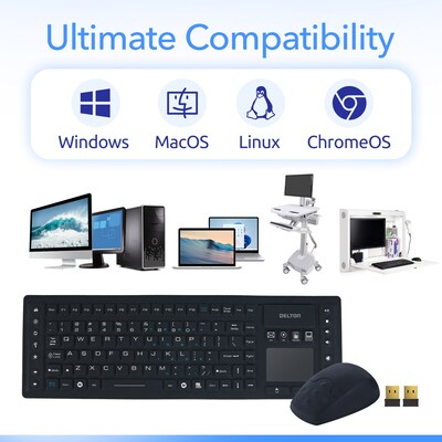 Delton M90/M44 Wireless Keyboard and Optical Mouse Combo, Black (DKMKITWM91-WB)