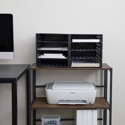 Thinkspace Literature Organizer 8-Compartment Literature Organizers, 21" x 12.25", Black (39443)