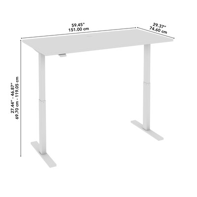 Bush Business Furniture Move 60 Series 60"W Electric Adjustable Standing Desk, Natural Elm (M6S6030NEWK)