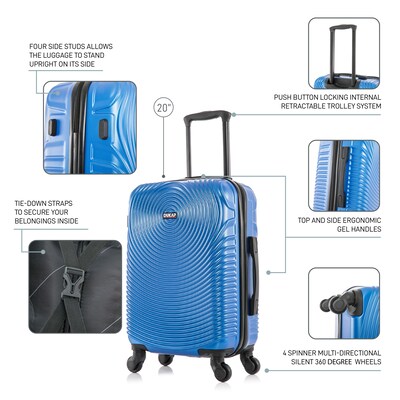 DUKAP Inception 22.04 Hardside Suitcase, 4-Wheeled Spinner, TSA Checkpoint Friendly, Blue (DKINC00S