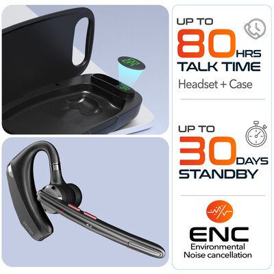 Delton 95X Wireless Noise Canceling MS Team Bluetooth Mono Earbud, Black (DHB95X)