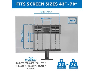 Mount-It! Pull-Down Fireplace TV Mount with Spring Arm, 72 lbs. Max. (MI-395)