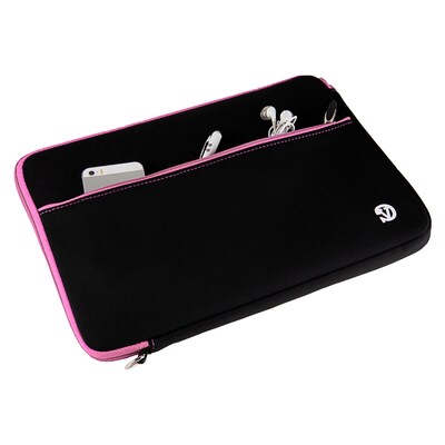 Vangoddy Neoprene Laptop Sleeve for 13.3" Laptop, Black/Pink