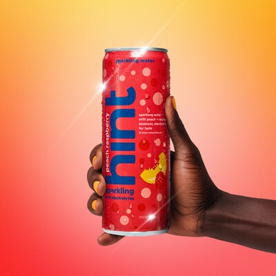Hint Peach Raspberry Sparkling Water with Electrolytes, 12 fl. oz., 12 Cans/Carton (HINT-PRCAN-E)