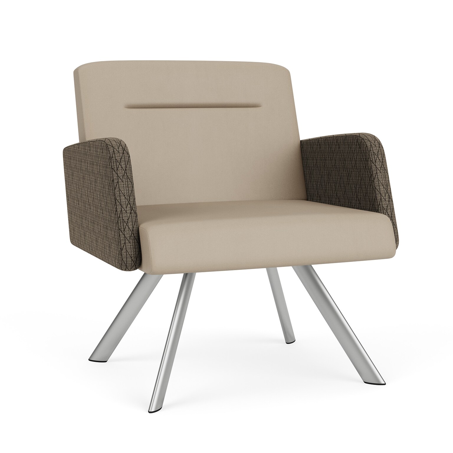 Lesro Willow Vinyl Bariatric Lounge Chair, Patriot Plus Concrete/Adler Peppercorn/Silver (WL1401.SSV-02PPCN.03PPCN.04ADPN)
