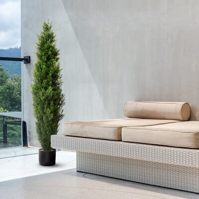 Forever Leaf 36" Cedar Boxwood in Black Pot, 2/Pack (FEV-2PBOX36)