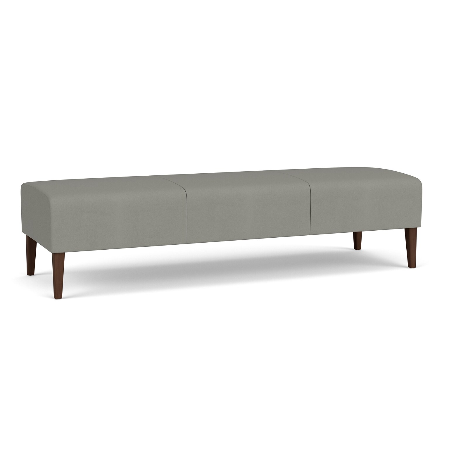 Lesro Luxe Vinyl 3-Seat Bench, Patriot Plus Dove/Riftwood Walnut (LX3001.FRW-01PPDO)