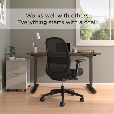 Workplace2.0™ Bedford Ergonomic Fabric/Mesh Swivel Task Chair, Black (UN60991)