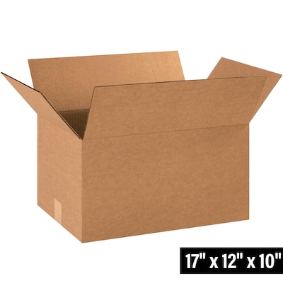 17 x 12 x 10 Heavy Duty Shipping Boxes, 32 ECT, Brown, 25/Bundle (171210)