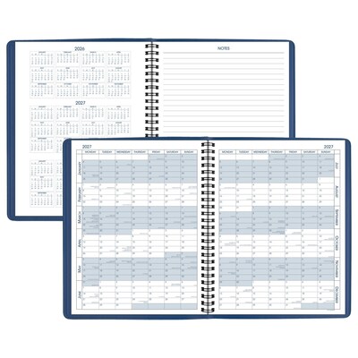 2027 AT-A-GLANCE 7" x 8.75" Monthly Planner, Faux Leather Cover, Blue (70-124-20-27)