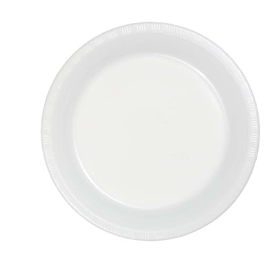 Creative Converting Touch of Color Plastic Banquet Plates, White, 240/Carton (28000031)