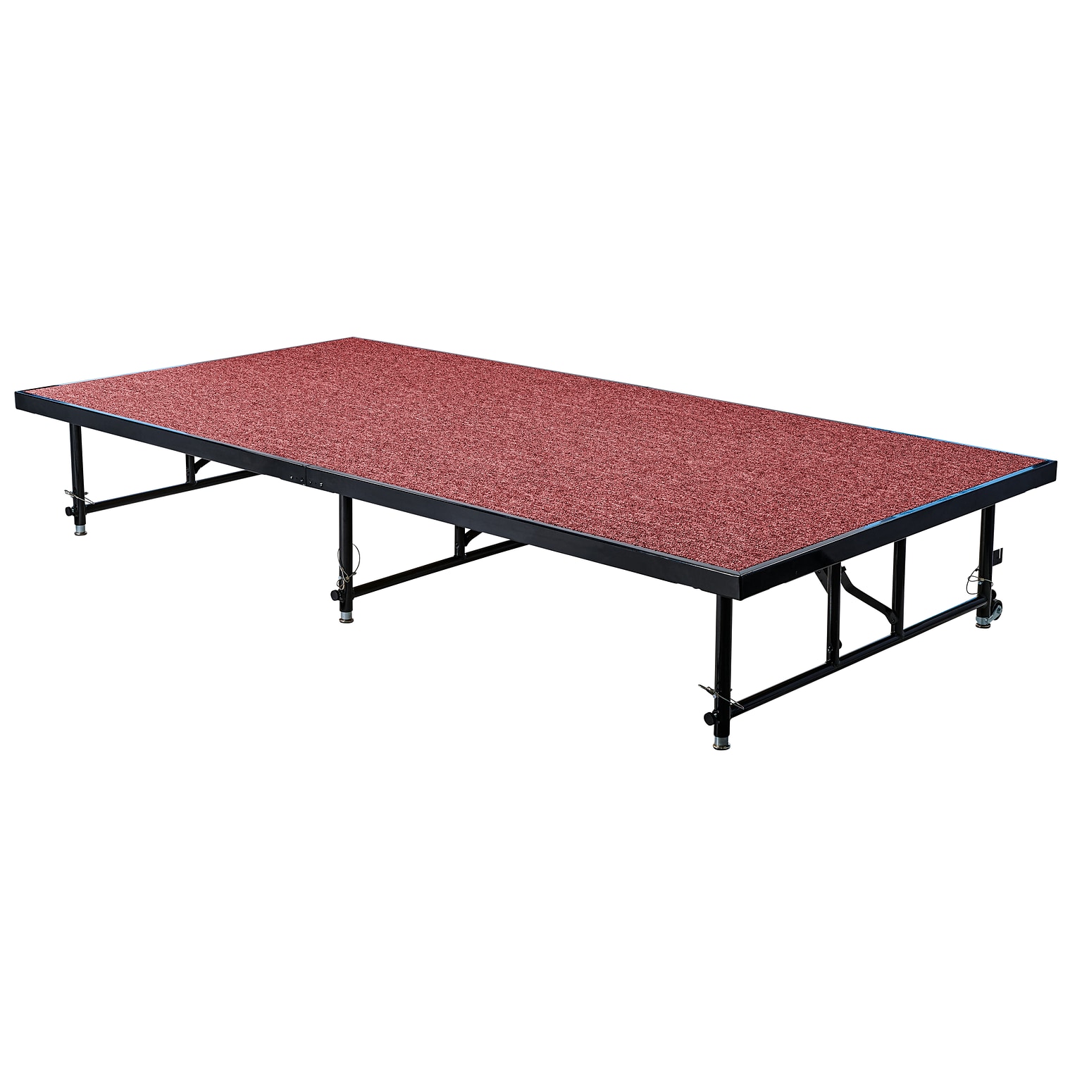 NPS 24 - 32 Height Adjustable Transfix Stage Platform, 4 x 8, Red Carpet (TFXS48962432C40)