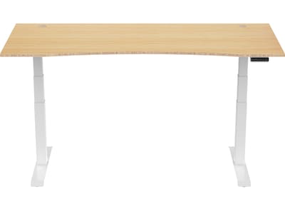 FlexiSpot E7 72W Electric Adjustable Bamboo Top Standing Desk, White (E7WCR7230LBZB)