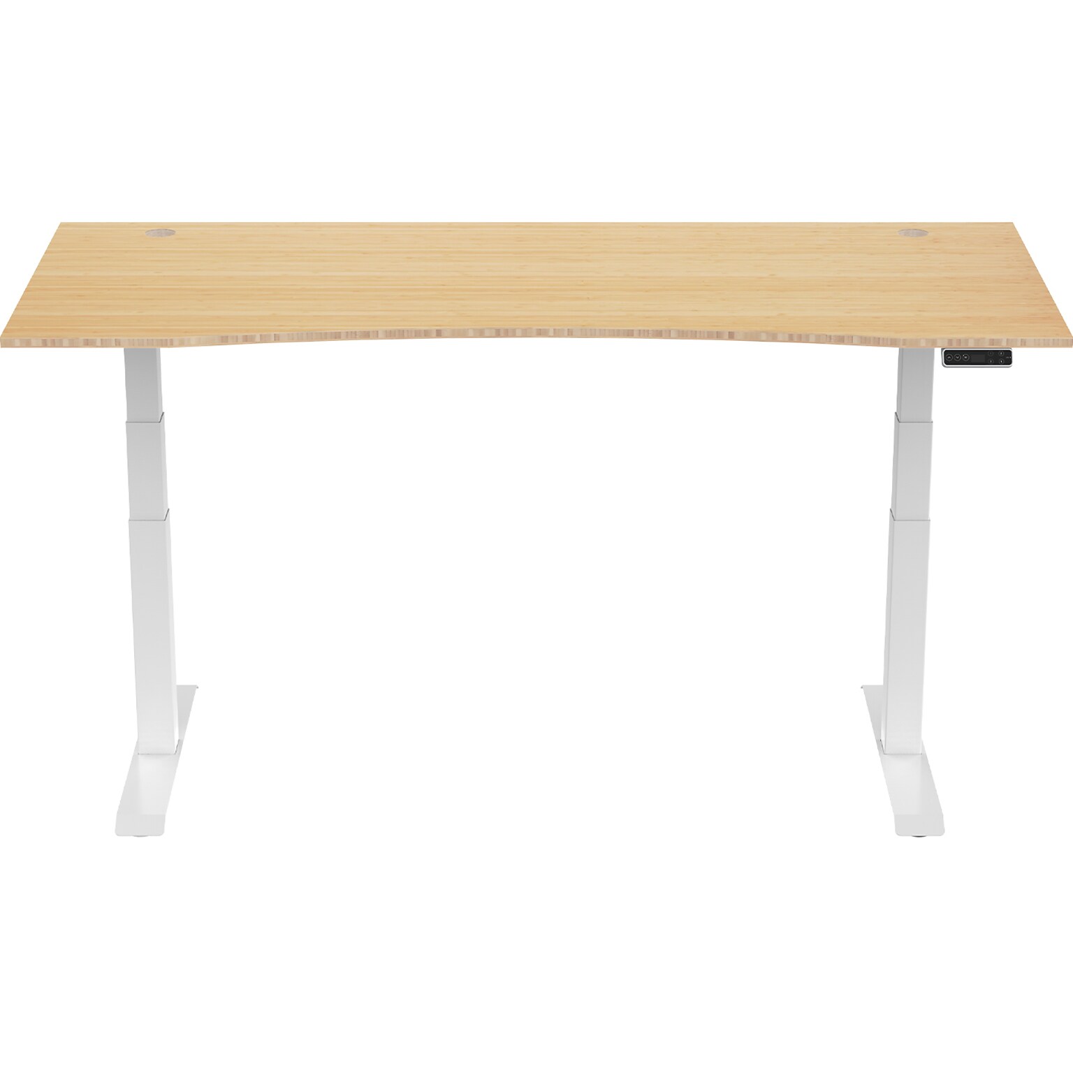 FlexiSpot E7 72W Electric Adjustable Bamboo Top Standing Desk, White  (E7WCR7230LBZB)