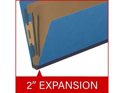 Medical Arts Press Pressboard Classification Folder, 2 Dividers, 2" Expansion, Legal Size, Royal Blue, 10/Box
