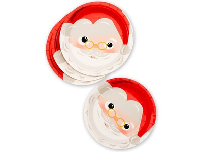 Pukka Party Santa Christmas Paper Plates, Red, 8/Pack (PTY554)
