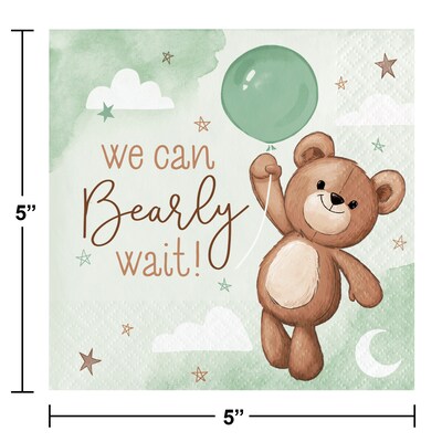Creative Converting Teddy Bear Paper Beverage Napkins, 192/Pack (368269)