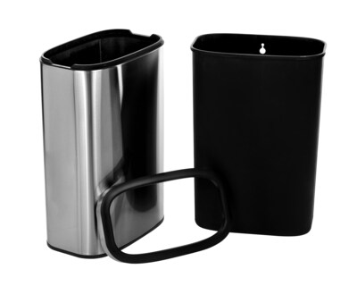 Alpine Industries Stainless Steel Trash Can with Liner, 10.6 Gallon, 2/Pack (ALP470-20L-2PK)