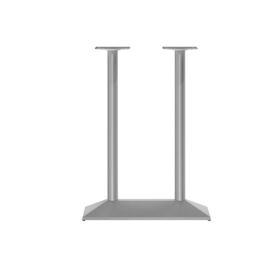 Flash Furniture Palis 30.5"H Double Column Table Base, Steel/Cast Iron, Silver (XUDGTB002OUTSLV)
