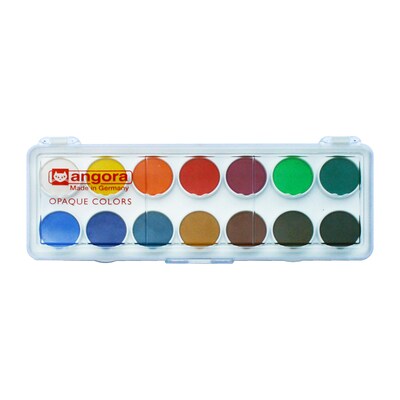 Talens Angora Opaque Watercolor General Set Per Set, Assorted Colors, 14-Pan, 2 Sets/Bundle (AGR95960112-2)