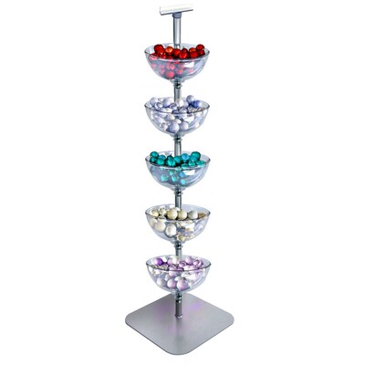 Azar Five-Tiered 12"W Bowl Floor Display, Clear (750050)