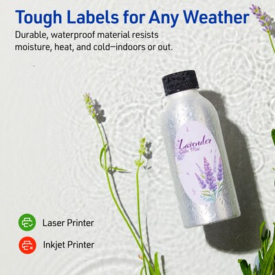 Avery Waterproof Oval Laser Multipurpose Labels, 1" x 2", White, 1200/Box (19479399182)