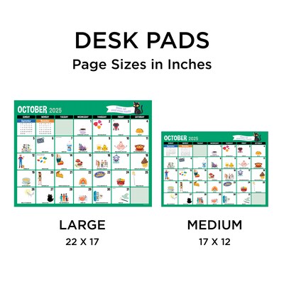 2025-2026 TF Publishing Every Day's A Holiday 22" x 17" Academic Monthly Desk Pad Calendar, Multicolored (AY26-8200)