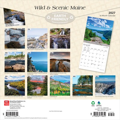 2027 BrownTrout Maine Wild & Scenic 12 x 12 Monthly Wall Calendar (9798330710652)