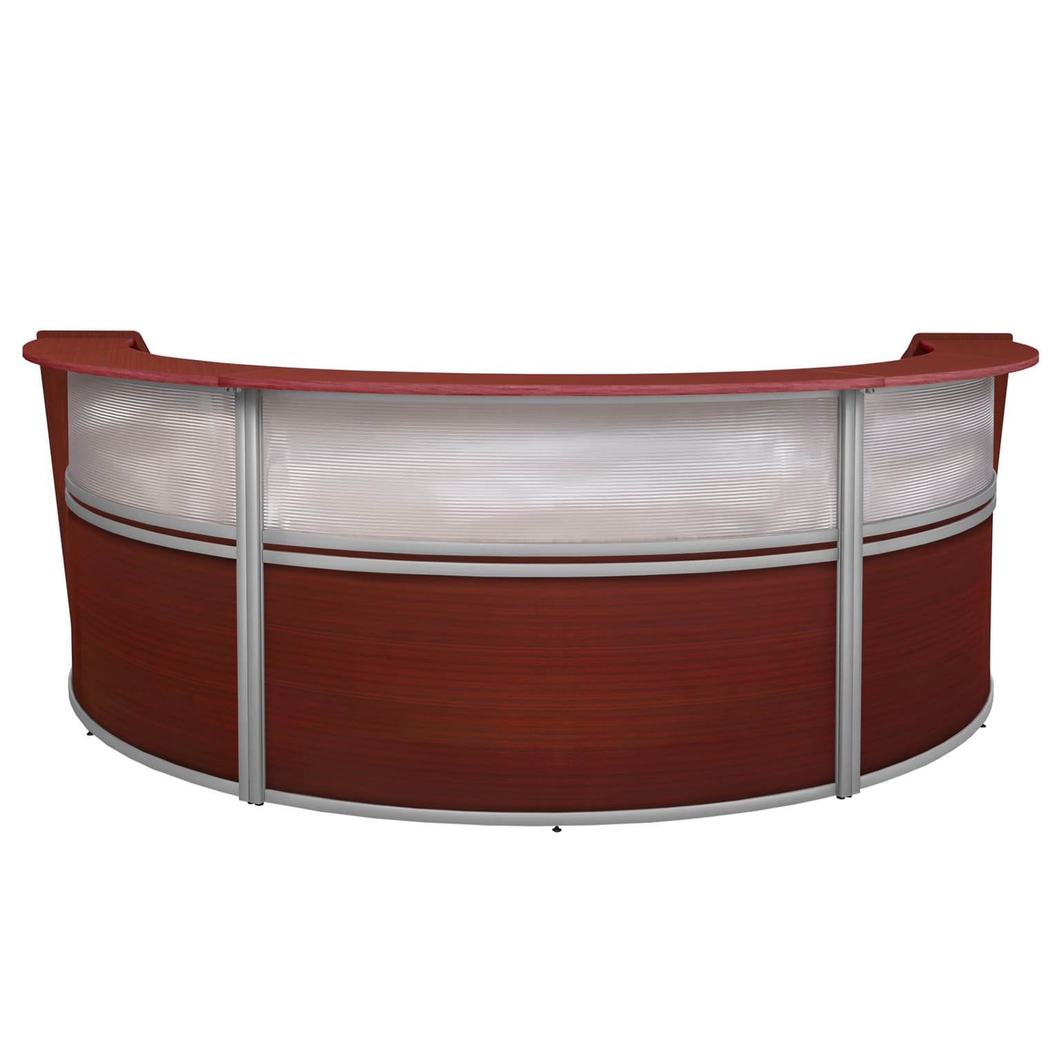 Regency Marque 144W Curved Reception Desk Workstation, Mahogany (77313MH)