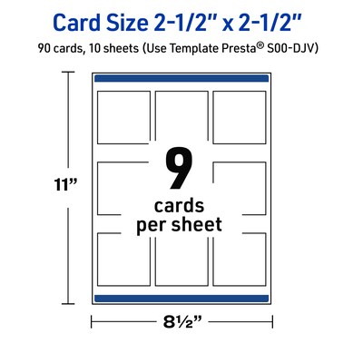 Avery Gold-Dipped Edge Matte Blank Card, White, 90/Pack (S00-DJV)